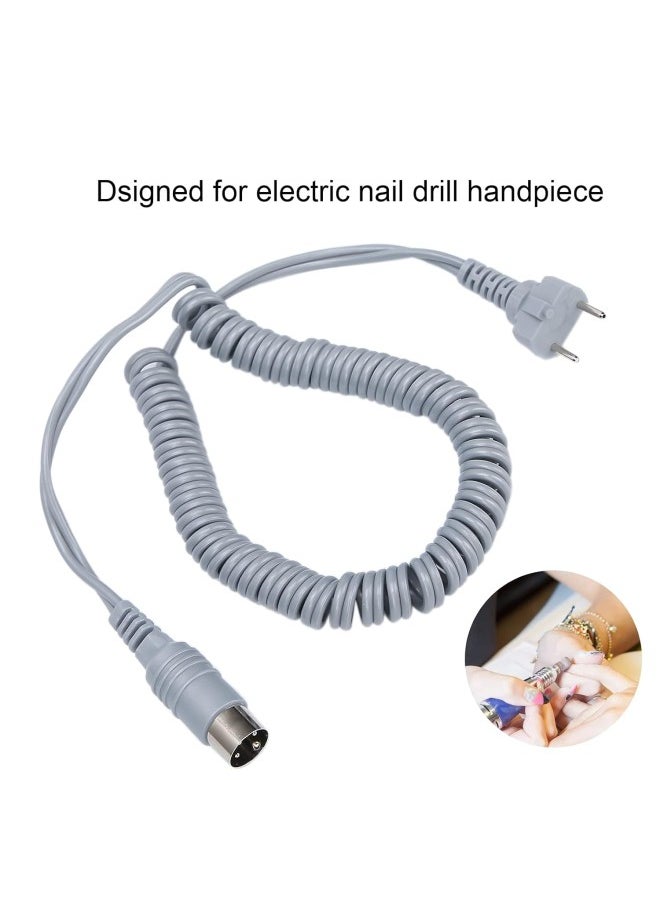 Nail Drill Handpiece Cord, Power Cable Electric Nail Drill Manicure Machine Hand Piece Cable Replacement Accessories(grey)