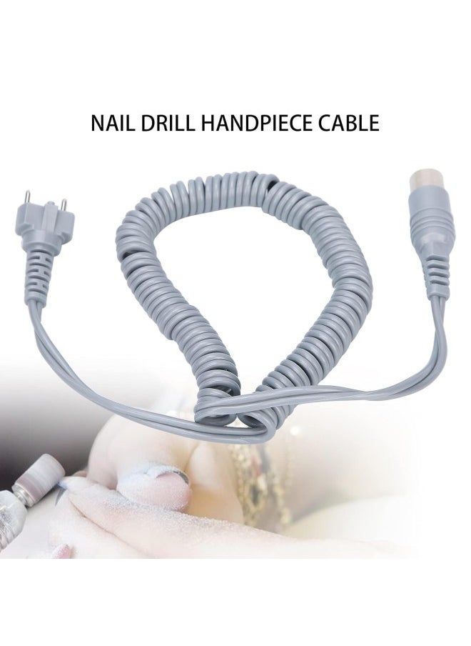 Nail Drill Handpiece Cord, Power Cable Electric Nail Drill Manicure Machine Hand Piece Cable Replacement Accessories(grey)