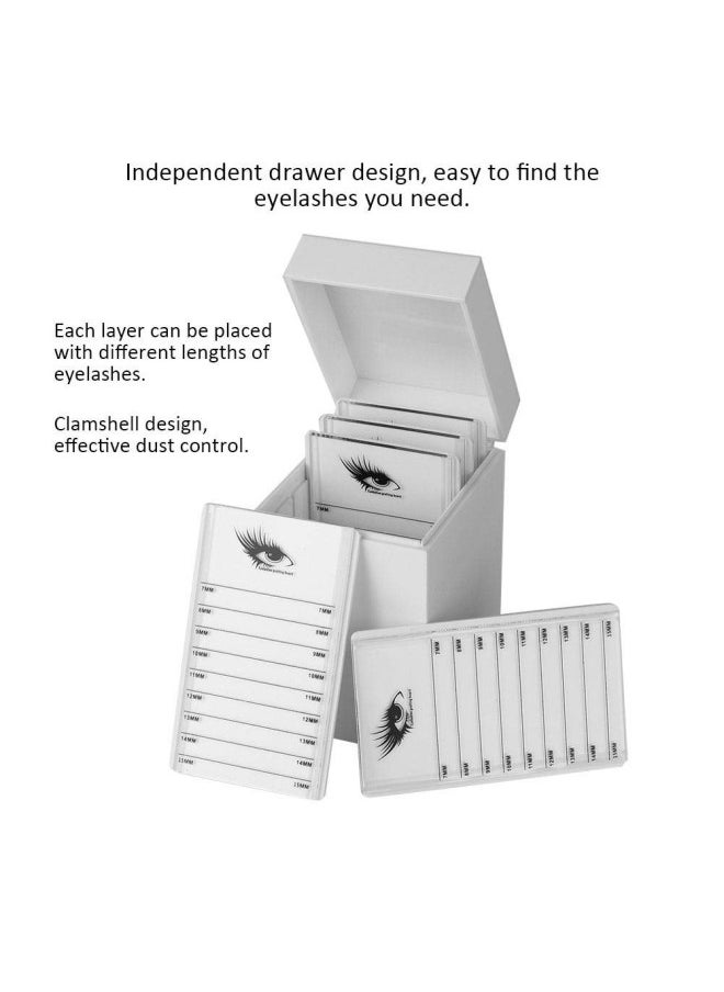 10 Layers Eyelash Extension Storage Box Makeup Cosmetic Eye Lashes Case Organizer, False Eyelash Display Holder Case Makeup Organizer
