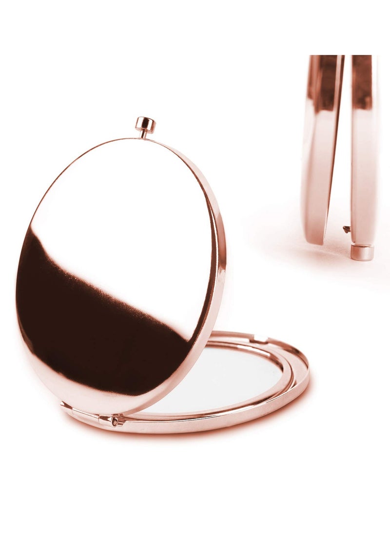 Dynippy Compact Mirror Rose Gold Makeup Mirror Folding Mini Pocket Mirror Portable Hand Mirror Double-Sided 2 x 1x Magnification for Woman Girls (A-Eiffel Tower)