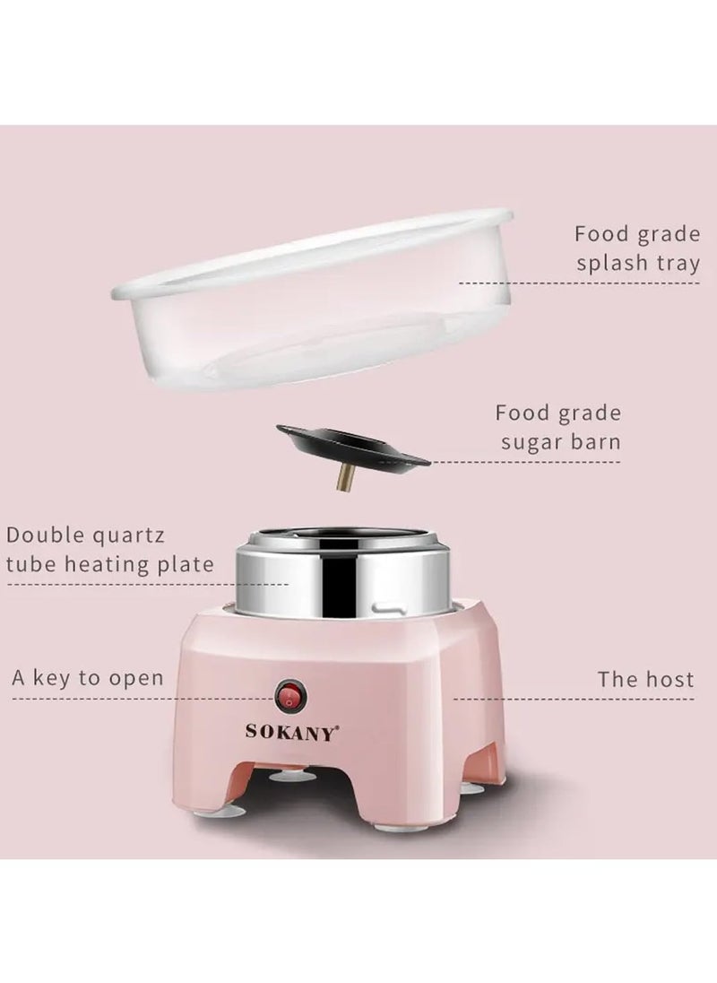 Sokany sk-520 Electric Cotton Candy Maker, 500 Watt - White Pink