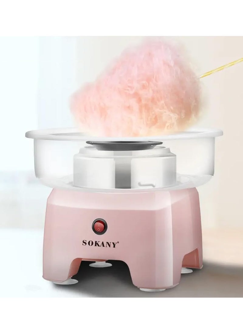 Electric Candy Floss Maker, Professional DIY Cotton Candy Machine, Rapid and Uniform Heating, Simple One-key Operation, Suitable for Sugar or Candies, for Home Party Festivals (Pink)