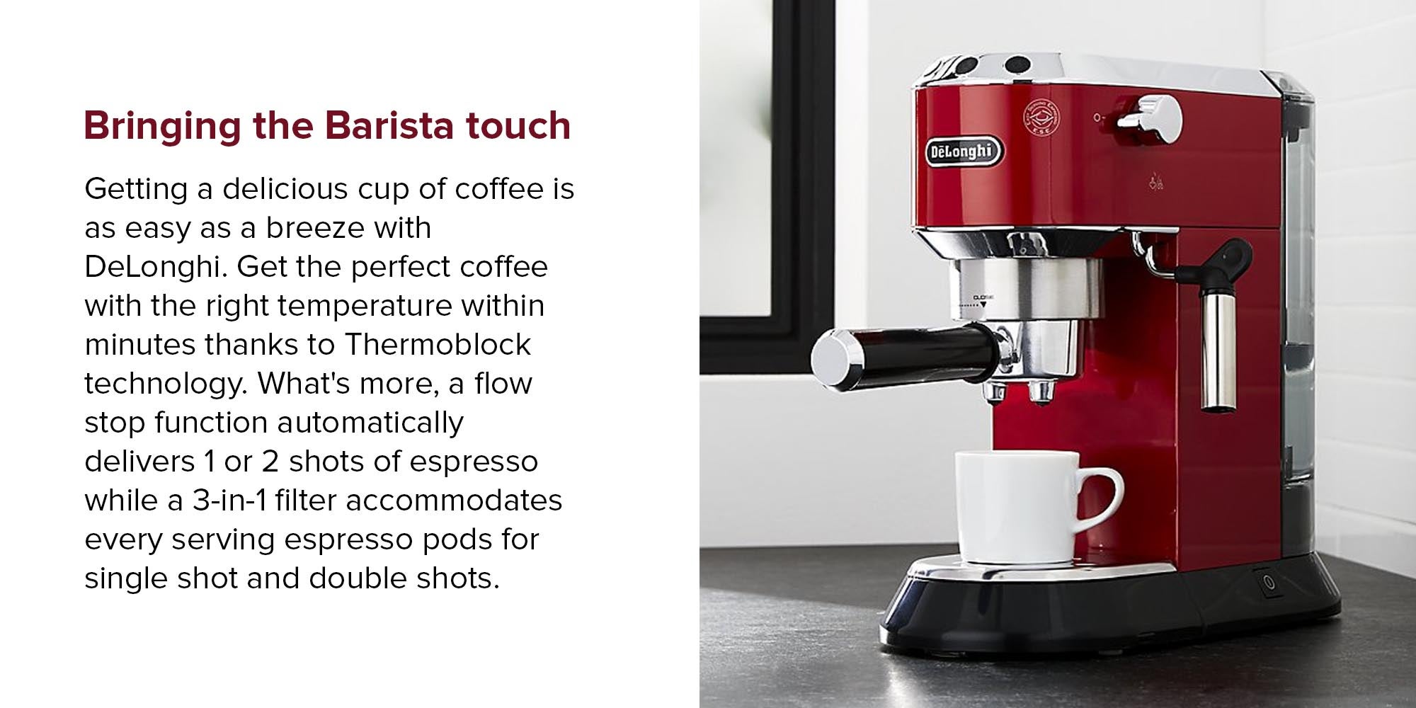 Dedica Espresso Coffee Maker 1350 W EC685.R Red/Silver