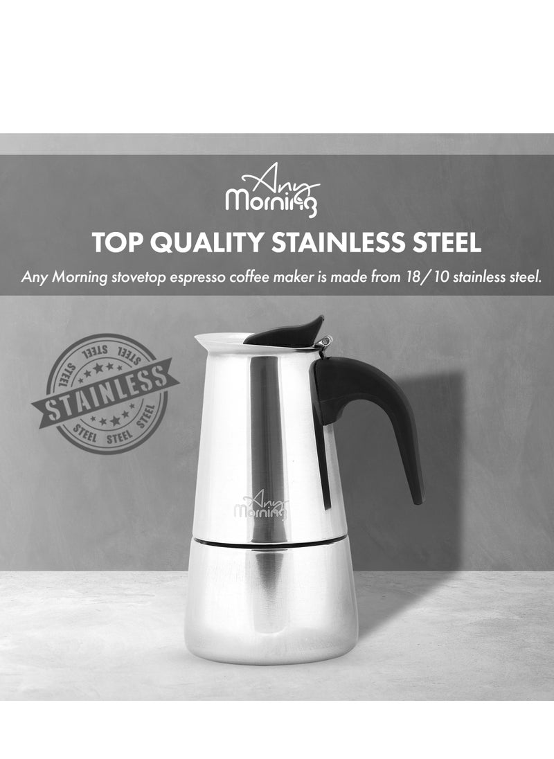 Any Morning Stainless Steel Stove Top Espresso Maker 300ML