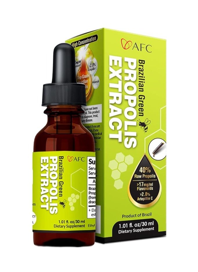 Brazilian Green Propolis Extract -highest Artepilin C Premium Quality for Immune Booster, Tincture Concentrated Liquid