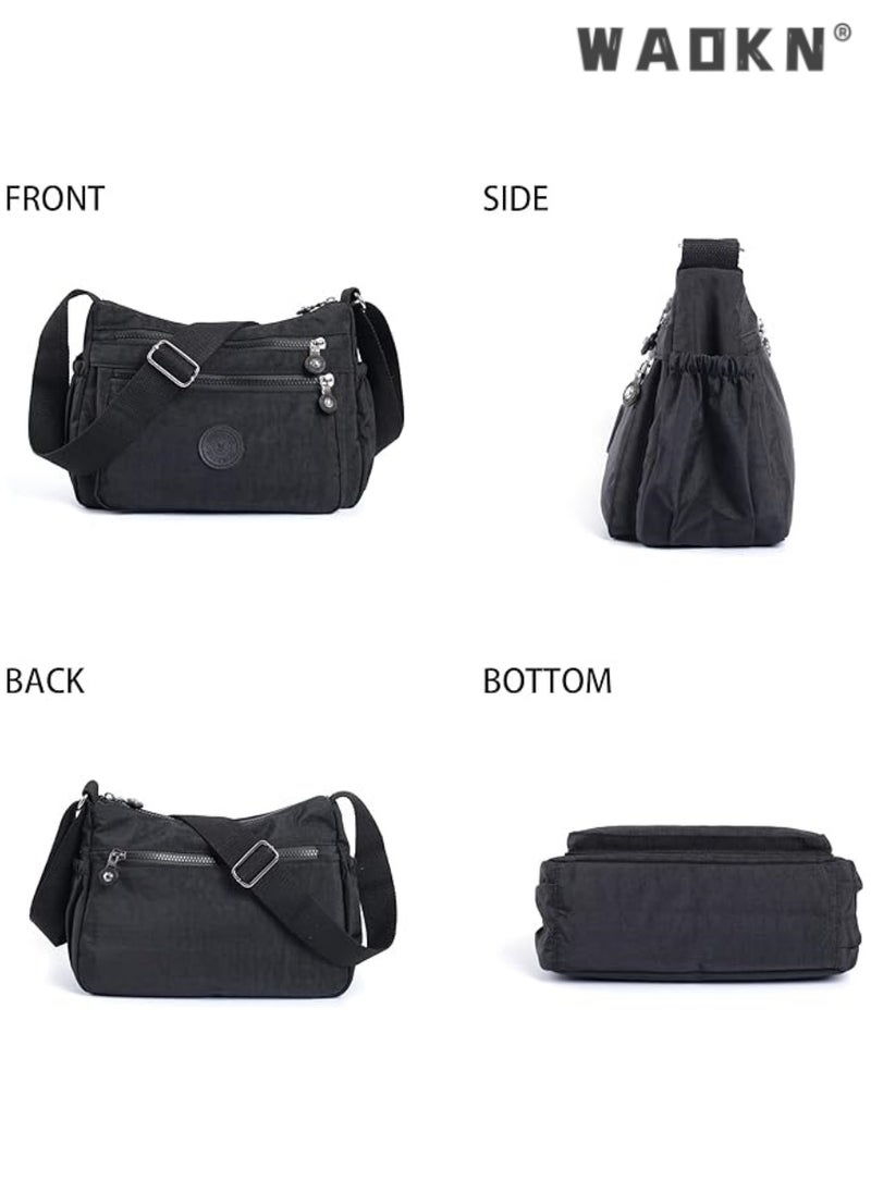 Men And Women Fashion Versatile Multifunctional Messenger Bag Waterproof Handbag Casual Nylon Wallet Clutch Bag RFID Lightweight Messenger Bag Travel Essential Tools Easy To Clean