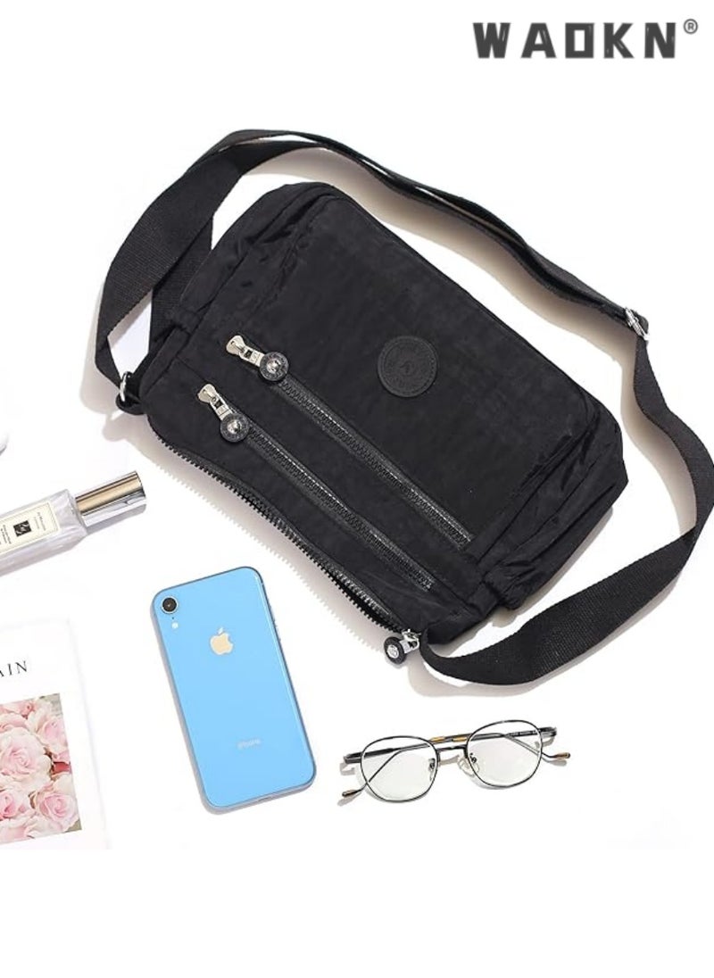 Men And Women Fashion Versatile Multifunctional Messenger Bag Waterproof Handbag Casual Nylon Wallet Clutch Bag RFID Lightweight Messenger Bag Travel Essential Tools Easy To Clean