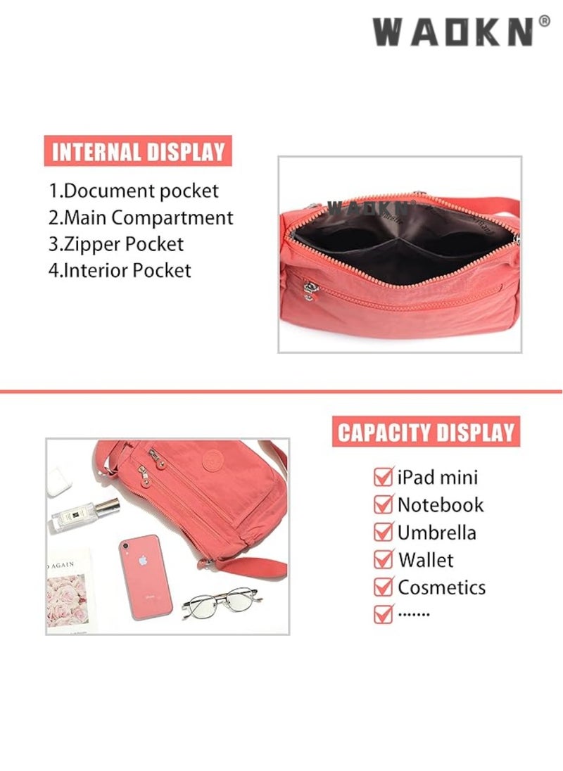 Men And Women Fashion Versatile Multifunctional Messenger Bag Waterproof Handbag Casual Nylon Wallet Clutch Bag RFID Lightweight Messenger Bag Travel Essential Tools Easy To Clean