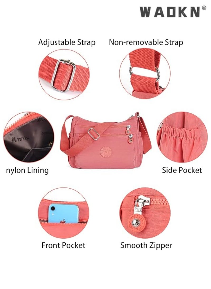 Men And Women Fashion Versatile Multifunctional Messenger Bag Waterproof Handbag Casual Nylon Wallet Clutch Bag RFID Lightweight Messenger Bag Travel Essential Tools Easy To Clean