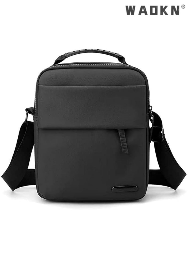 Fashionable Black Men's Small Sling Backpack, Lightweight Daily Commute, Suitable for Both Business and Casual (Black)