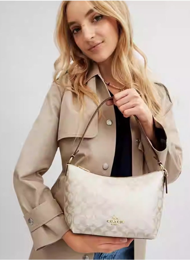 Coach Zip Top Leather Double C Vintage Carriage Logo Crossbody Bag Shoulder Bag