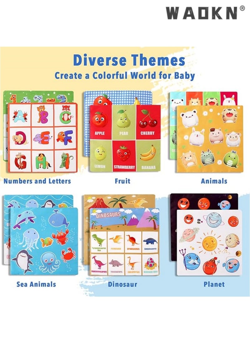 Montessori Toys 1 Year and Above, Tissue Box Toy for Baby with 10 Coloured Cloths & 6 Crinkle Cloths, Montessori Sensory Toys for Baby 6-36 Months