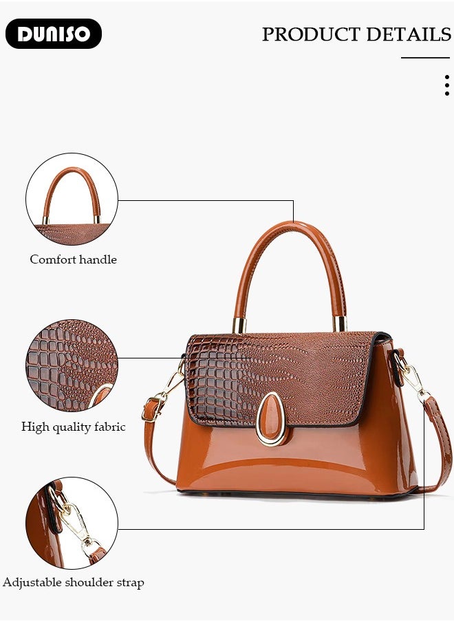 Women's Fashion Handbag Faux Leather Crossbody Bag For Women Large Capacity Bow Trim Tote Bags Top Handle Satchel Fashionable Travel Shoulder Bag For Ladies