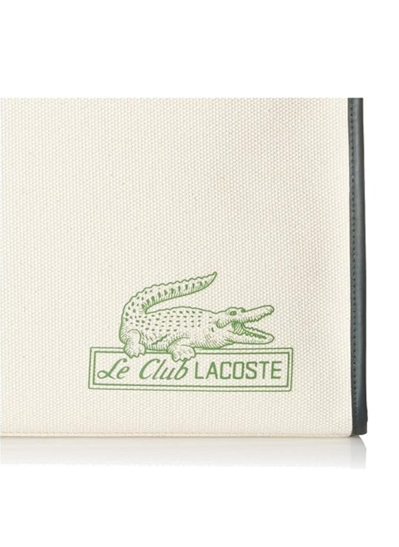 Lacoste Heritage Canvas Large Shopping Bag, Farine/Sinople