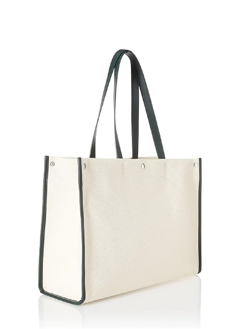 Lacoste Heritage Canvas Large Shopping Bag, Farine/Sinople