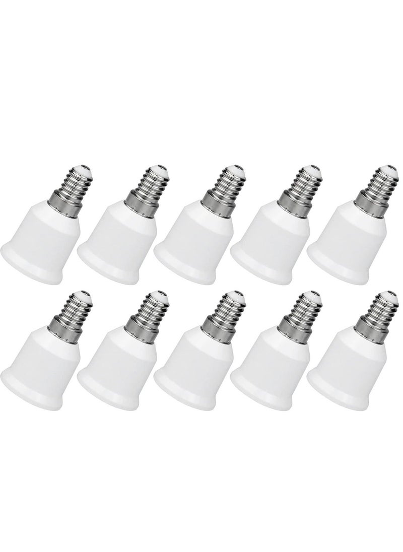 10 Pack E14 to E27 Adapter Light Bulb Base Converters Lamp Fitting Converter Holder Lamp Base Adapter for Led Bulbs and Incandescent Bulbs and CFL Bulbs