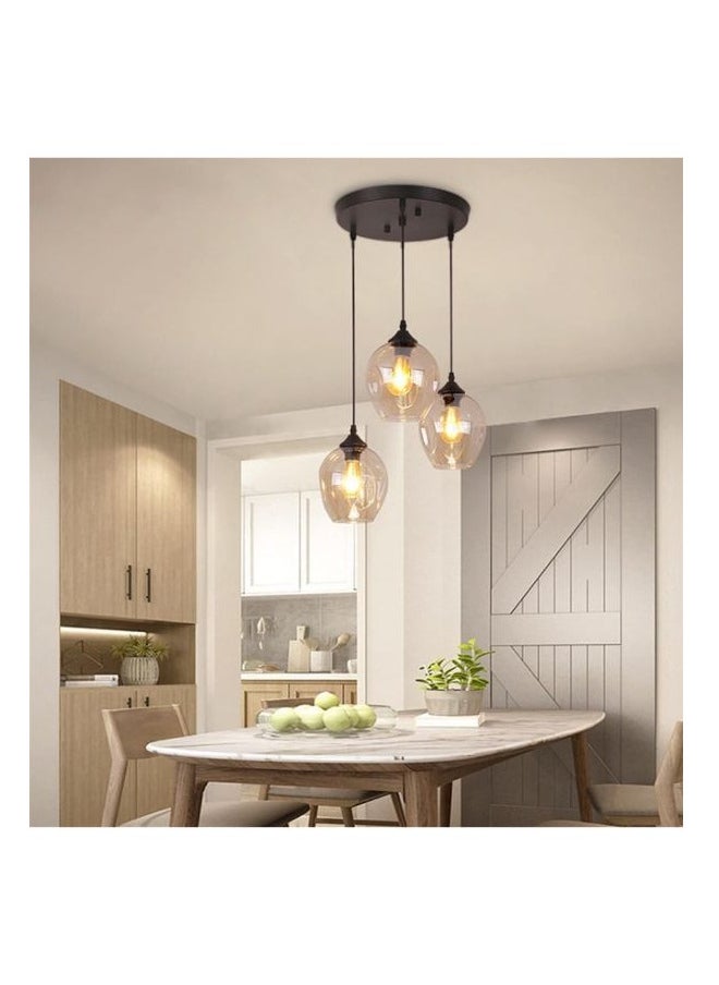 A F N LIGHTINGS 3-Light Modern Glass Chandelier, Contemporary Decorative Pendant Lamp for Home, Hotel, and Kitchen Island, Industrial Metal Hanging Light, Retro Loft Style Simple Ceiling Fixture