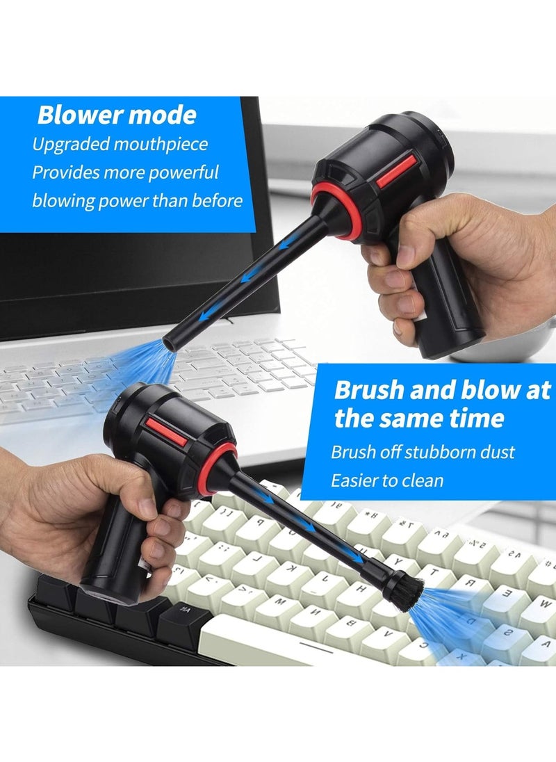 Electric Rechargeable Air Duster for Computer Cleaning- Compressed Air Duster- Mini Vacuum- Keyboard Cleaner 3-in-1