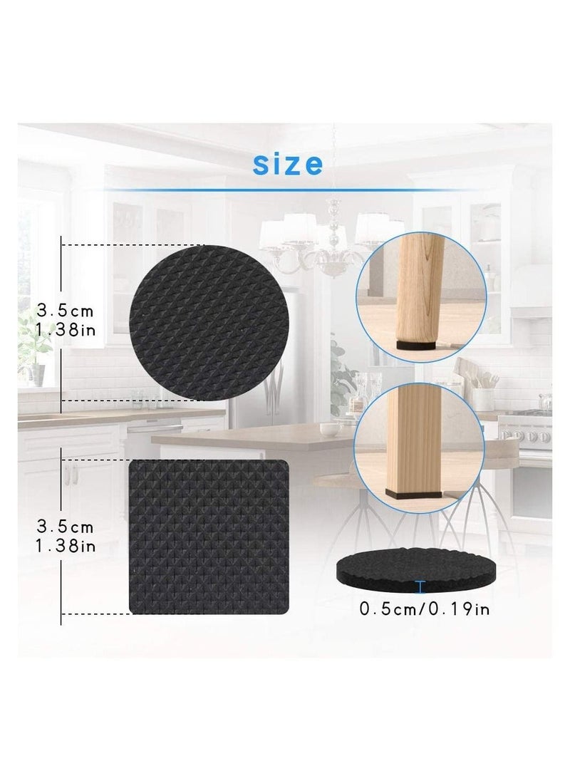 Furniture Feet Pads 48Pcs, Quiet Non-Slip Rubber Furniture Pads, Wood Floor Protector Pads, Self Adhesive Anti Slip Furniture Chair Leg Pads Anti Scratch Thickened Multifunctional Table Foot Pad