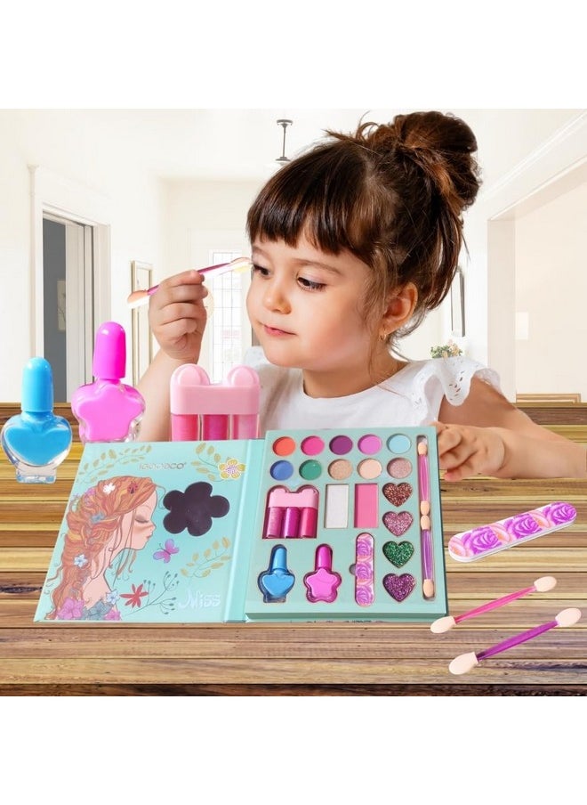 Kids Makeup Kit For Girl, Washable Makeup Set For Girls, Makeup Set For Kids, Girl Toys Children Play Makeup Kit With Folding Case Birthday Gifts For Girls Age 4 5 6 7 8 Year Old