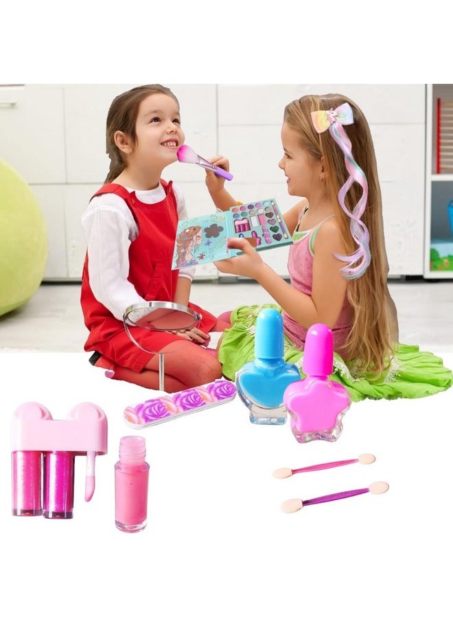 Kids Makeup Kit For Girl, Washable Makeup Set For Girls, Makeup Set For Kids, Girl Toys Children Play Makeup Kit With Folding Case Birthday Gifts For Girls Age 4 5 6 7 8 Year Old