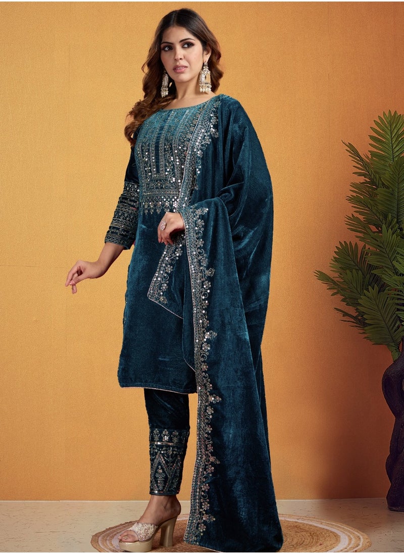 Designer party wear look Green Top-Dupatta and fully stitched bottom