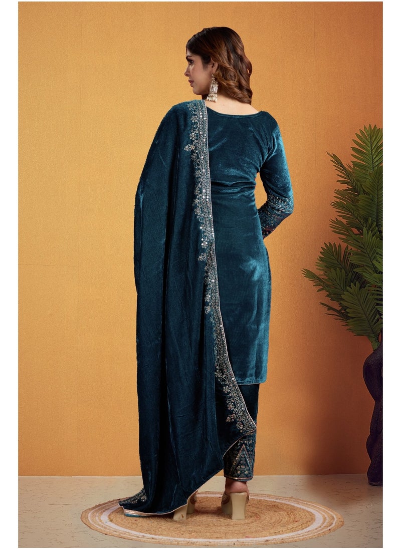 Designer party wear look Green Top-Dupatta and fully stitched bottom