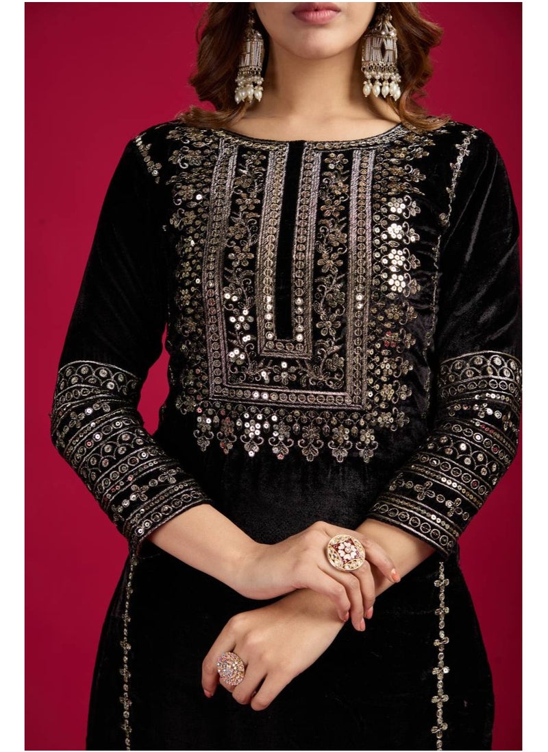 Designer party wear look Black Top-Dupatta and fully stitched bottom