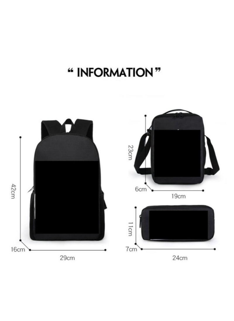 Cute Cat Girls Backpack Student Schoolbag Backpack 29*16*42CM + Shoulder Bag 19*6*23CM + Pen Bag 24*7*11CM Three-piece Set