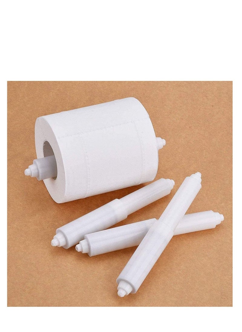 Toilet Paper Holder 2 Pack White Replacement Plastic Spring Loaded Roller, Tissue Roll Insert in Bathroom Roller Spring, Keeps Securely