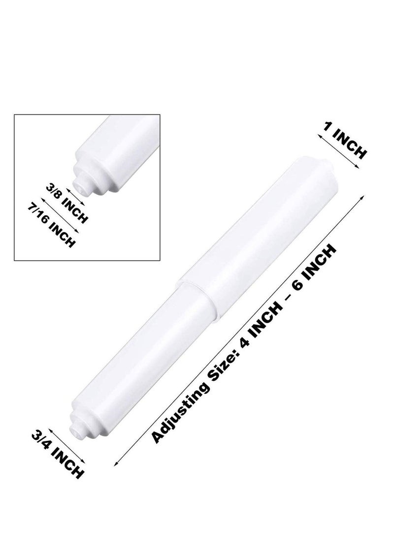 Toilet Paper Holder 2 Pack White Replacement Plastic Spring Loaded Roller, Tissue Roll Insert in Bathroom Roller Spring, Keeps Securely