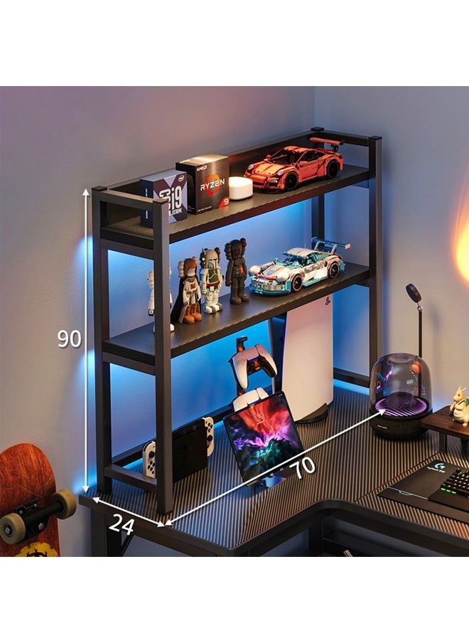 Computer And Multifunctional Table With 2 Tier Shelf