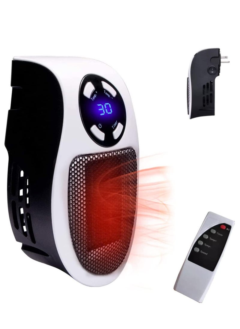 In Heater for Indoor Use Fast Heating Wall Space Heater Low Wattage Heater with Thermostat Led Display for Home Office Bathroom Indoor Use
