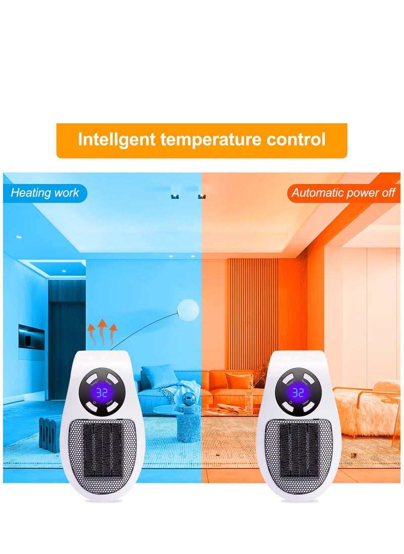 In Heater for Indoor Use Fast Heating Wall Space Heater Low Wattage Heater with Thermostat Led Display for Home Office Bathroom Indoor Use