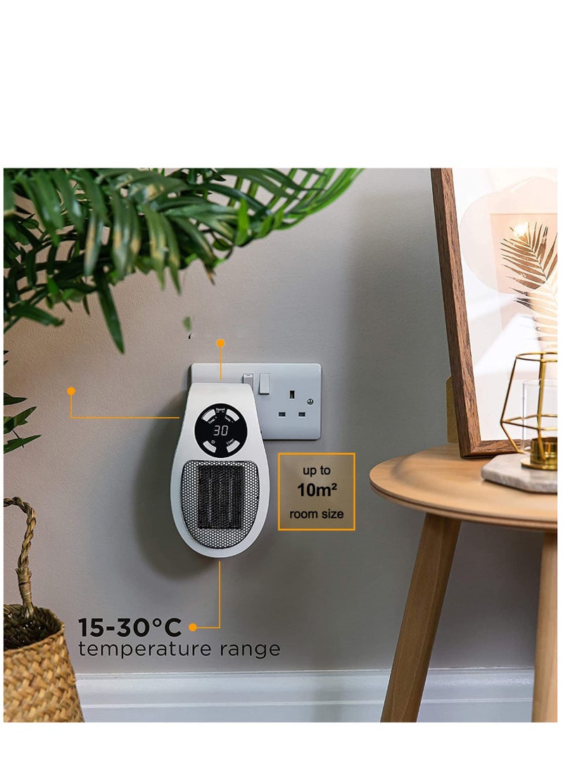 In Heater for Indoor Use Fast Heating Wall Space Heater Low Wattage Heater with Thermostat Led Display for Home Office Bathroom Indoor Use