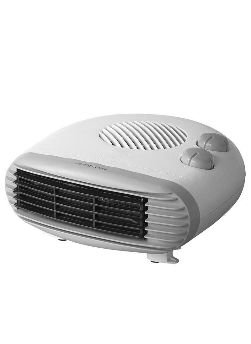 Portable Flat Fan Heater 2000W | Compact Electric Heater with 2 Heat Settings & Overheat Protection | Fast Heating for Home, Office & Small Spaces