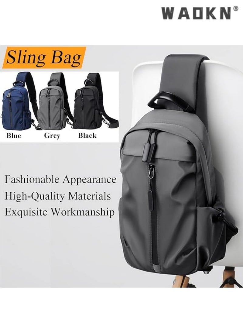 Trendy Slanted Single Shoulder Chest Bag, Travel Sports Casual Bag with USB Charging Interface