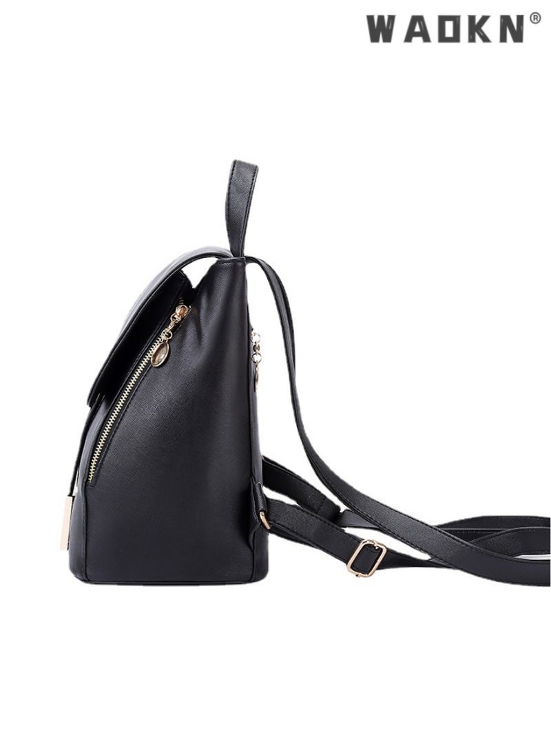 Women's Backpack Chest Pack Fashionable Travel Backpack for Women Large Capacity School Backpack Detachable Shoulder Bag For College Girls Students,Korean Version Fashionable Double Shoulder Bag Backpack with Enhanced Features - Classic Black