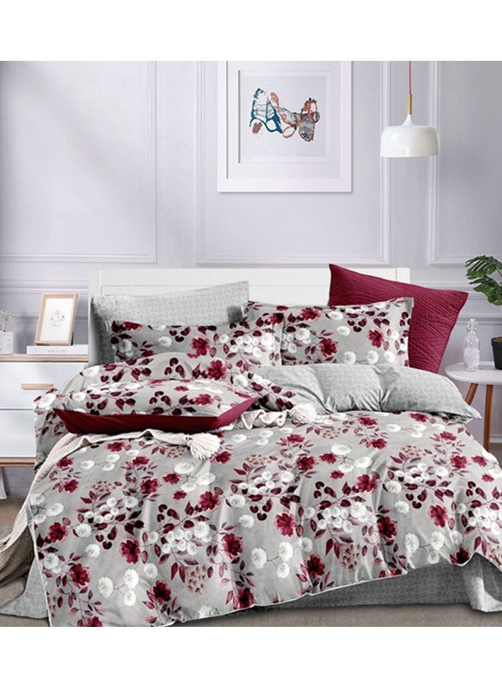 Ruby Bloom Bed Sheet Set - Without Filling- 6 Pcs - 4 Pillow Covers - 1 Bedsheet - 1 Duvet Cover       King Size:  Duvet Cover: 220*240cm Fitted Sheet: 200*200cm+30cm Pillow Cases: 50*75cm