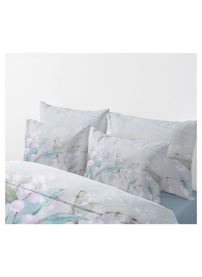 Leafy Bloom Bed Sheet Set - Without Filling- 6 Pcs - 4 Pillow Covers - 1 Bedsheet - 1 Duvet Cover    King Size:  Duvet Cover: 220*240cm Fitted Sheet: 200*200cm+30cm Pillow Cases: 50*75cm