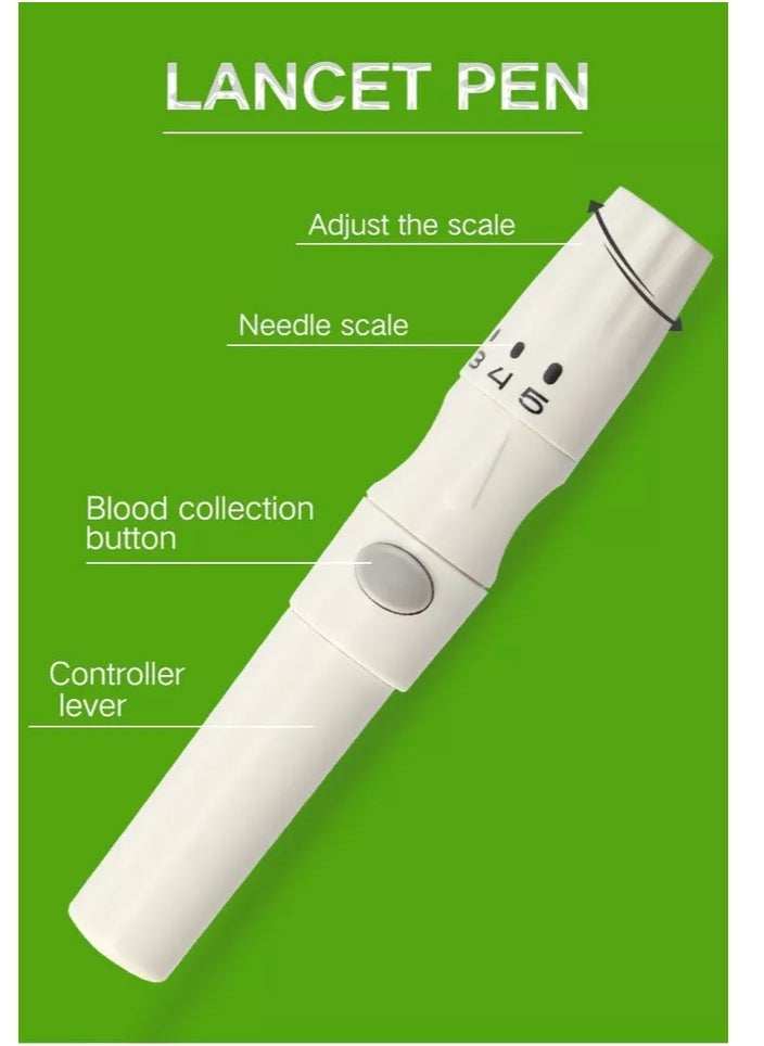 Fully Automatic Portable Blood Glucose Meter, Accurate and Easy to Use Diabetes Testing Device with 50 Test Strips, Lancet Pen and 50 Lancets, Fast Results, Memory Storage and Code Free Operation