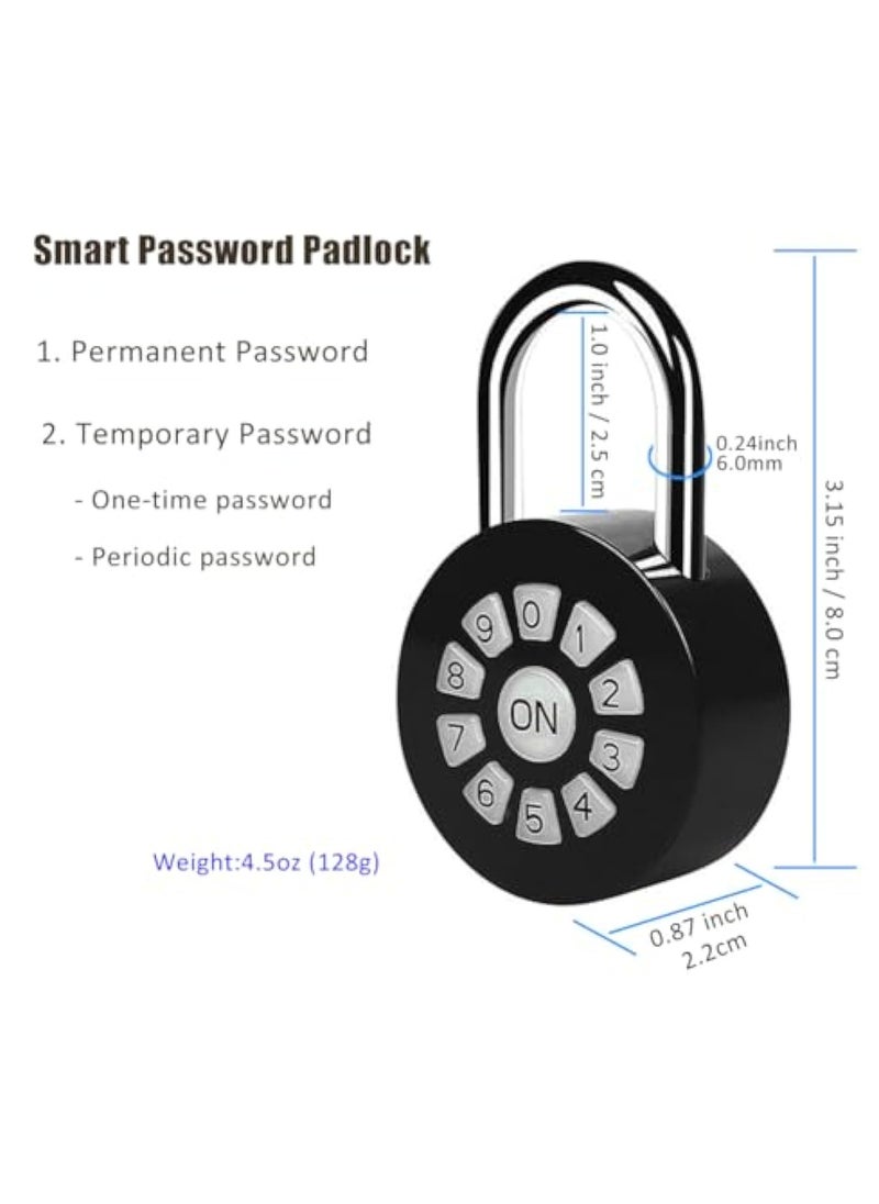 Smart Password Padlock, Combination Lock Waterproof, Password/Phone APP Control(iOS/Android) Padlock, Access Lock via Bluetooth & Pin Code, Lock Your Gate, Locker, and Storage