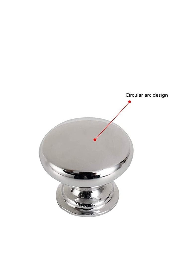 Round Cabinet Knob Stainless Furniture Pull Handle, Simple & Sturdy, Knob Diameter: 25 mm, 4 Pack for Kitchen Cupboard Door, Bedroom Dresser Drawer, Bathroom Wardrobe Hardware