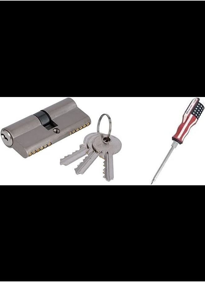 Door Cylinder (70mm) with 3 Key & Screwdriver