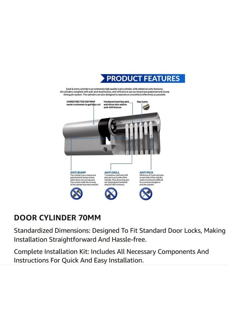 Wood Door Cylinder with Key