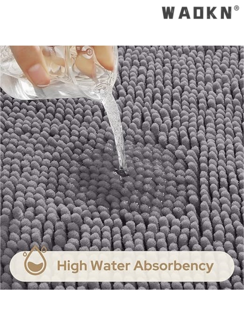 3-Piece Door Mats & Shower Mat Combo - Ultra-Soft, Non-Slip, & Super Absorbent Plush for Enhanced Safety & Comfort in Your Tub & Beyond - Extra Long for Enhanced Coverage & Style