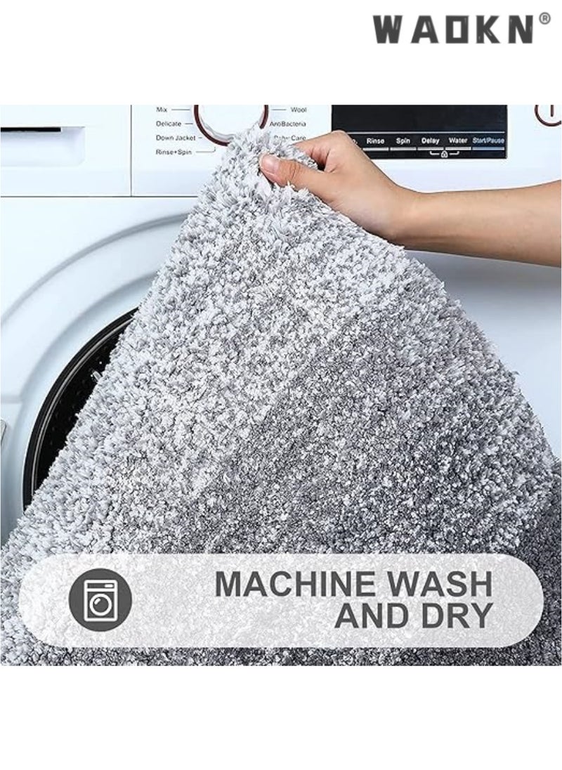 Luxury Bathroom Rug Mat, Soft and Absorbent Microfiber Bath Rugs, Non-Slip Shaggy Bath Carpet, Machine Wash Dry, Bath Mats for Bathroom Floor, Tub and Shower(Blue,50x80cm）