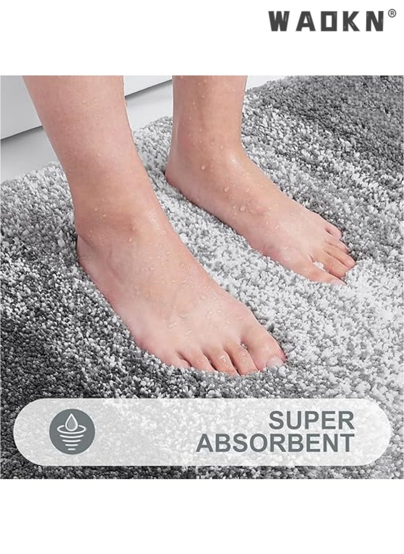 Luxury Bathroom Rug Mat, Soft and Absorbent Microfiber Bath Rugs, Non-Slip Shaggy Bath Carpet, Machine Wash Dry, Bath Mats for Bathroom Floor, Tub and Shower(Blue,50x80cm）