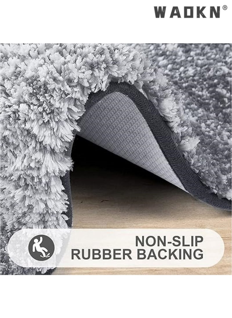 Luxury Bathroom Rug Mat, Soft and Absorbent Microfiber Bath Rugs, Non-Slip Shaggy Bath Carpet, Machine Wash Dry, Bath Mats for Bathroom Floor, Tub and Shower(Blue,50x80cm）
