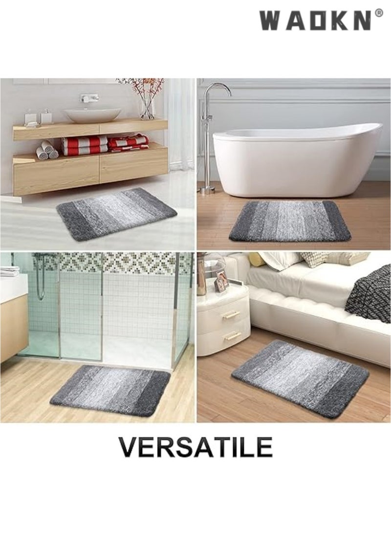 Luxury Bathroom Rug Mat, Soft and Absorbent Microfiber Bath Rugs, Non-Slip Shaggy Bath Carpet, Machine Wash Dry, Bath Mats for Bathroom Floor, Tub and Shower(Blue,50x80cm）